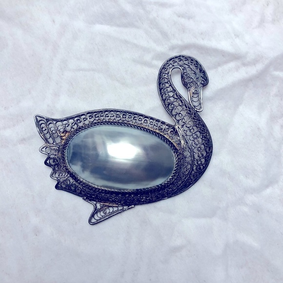Antique Pearl Filigree Brooch - Picture 2 of 6
